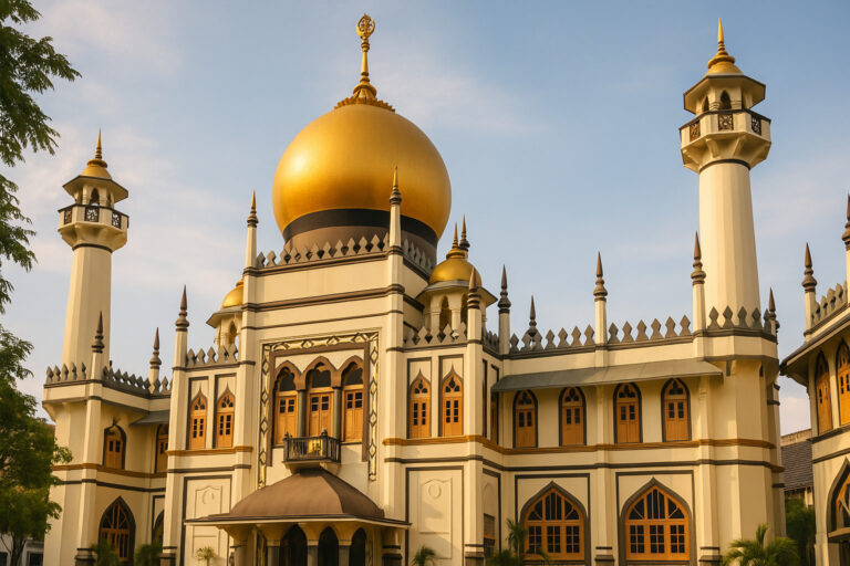 Exploring Kampong Glam Heritage : The golden dome of Masjid Sultan shining under the Singapore sun