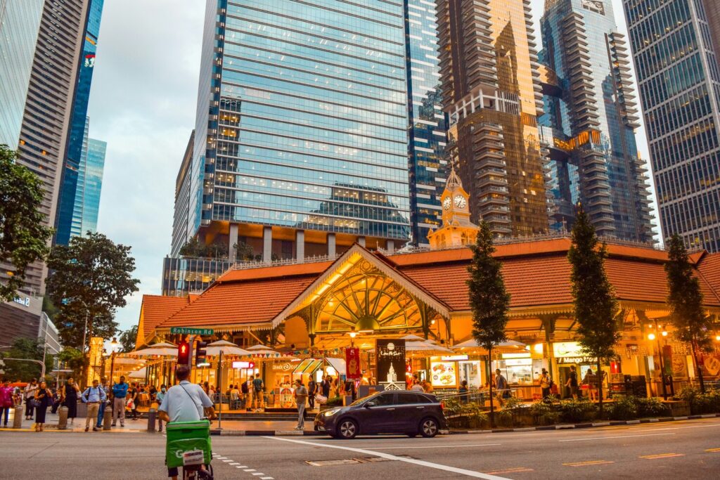 Community Markets Singapore : Shoppers exploring stalls, creating connections and vibrant market experiences.